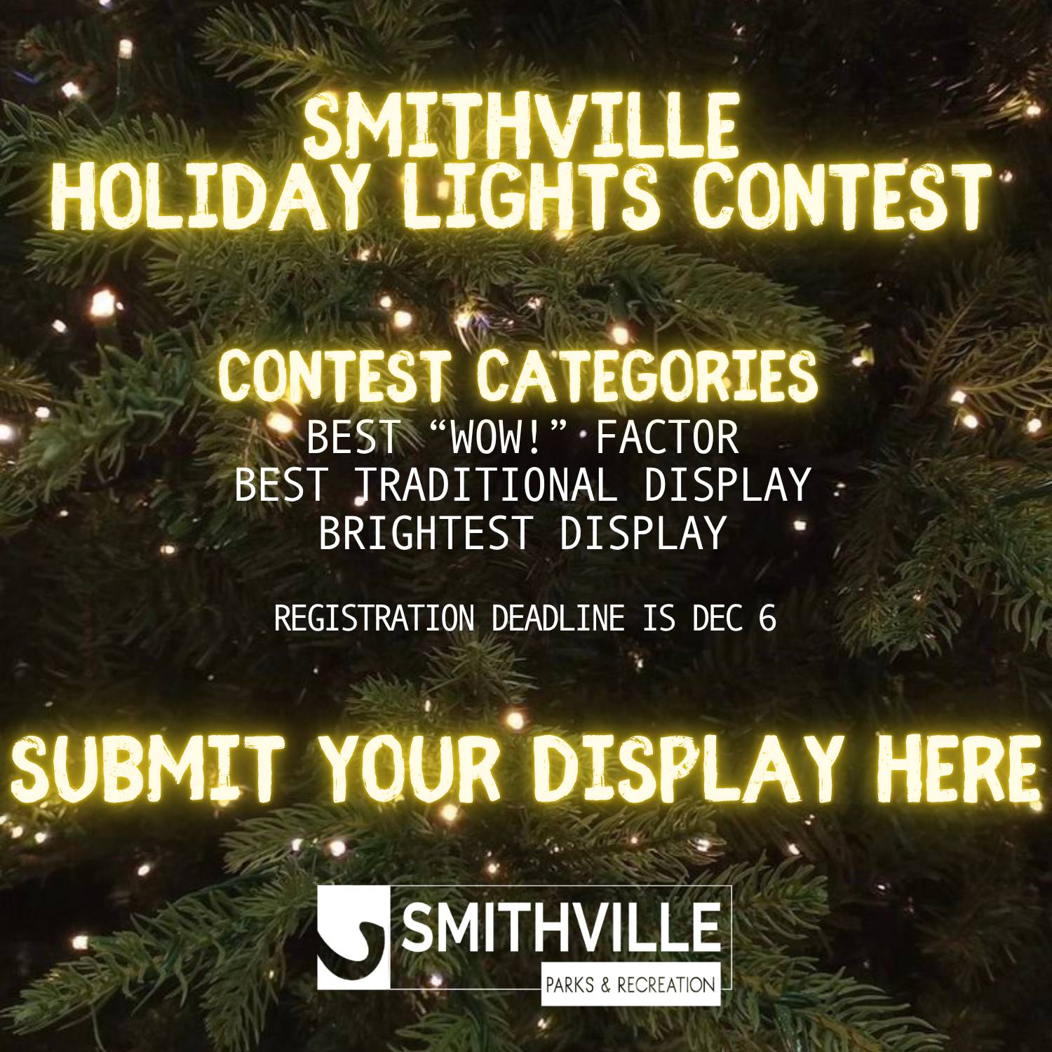 Smithville Holiday Lights Contest Door hanger (5 x 5 in) - Copy - Copy - Copy